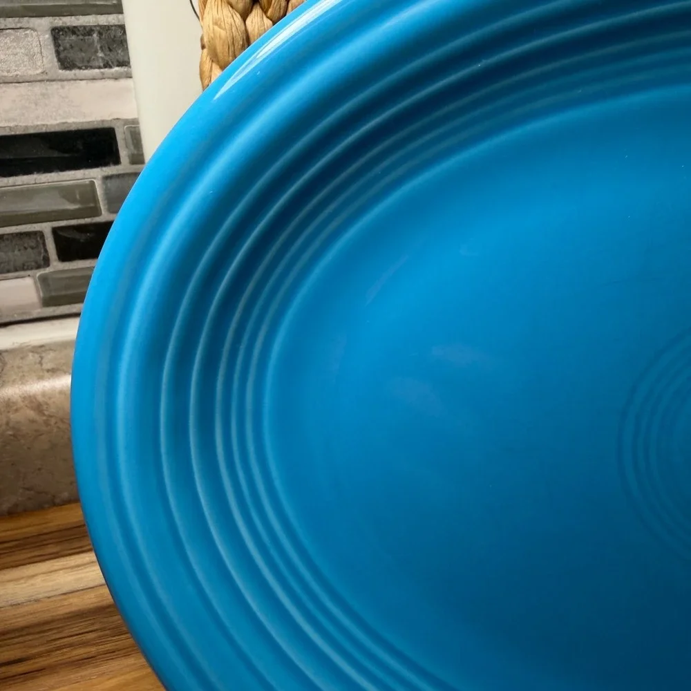 Fiesta Peacock Blue 9.5 inch Small Oval Platter Homer Laughlin China USA